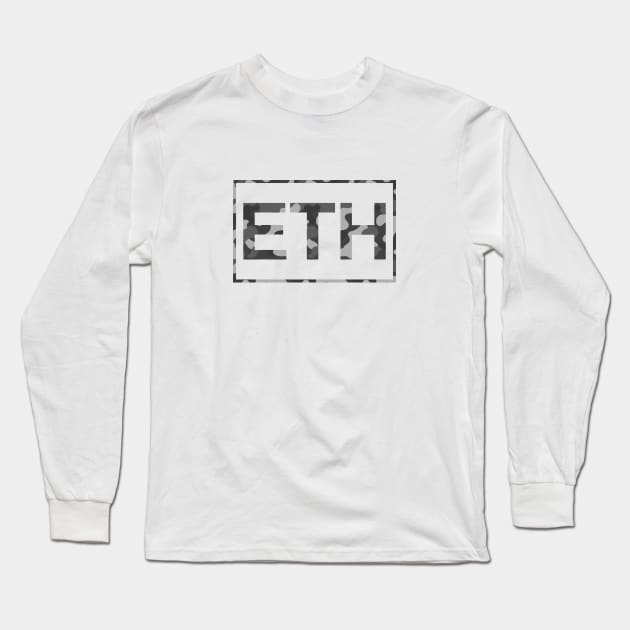 Ethereum Black and White Camo Long Sleeve T-Shirt by felixbunny